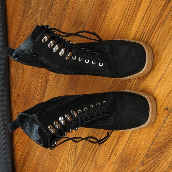 Free People x Jeffrey Campbell Lace-Up Block Booties - Picture 3 of 7
